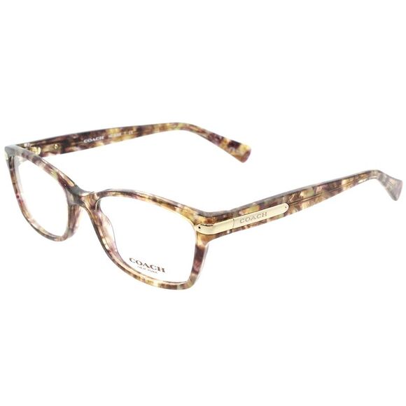 Coach HC 6065 5287 Confetti Light Brown Plastic Rectangle Eyeglasses 51mm - Picture 1 of 3
